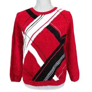 EUC Alfred Dunner Red Soft and Cuddly Knit Sweater - PM Petite Medium
